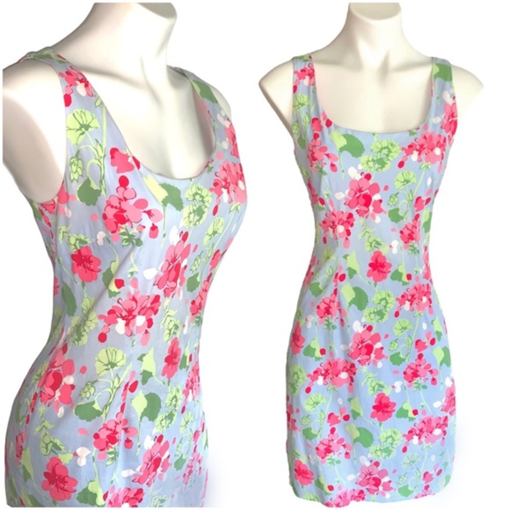 Vintage Floral Y2K Cotton Shift Dress Colorful
